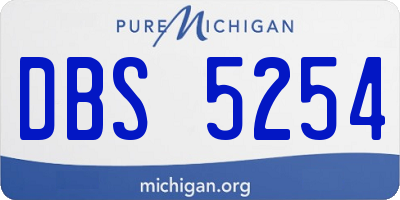 MI license plate DBS5254