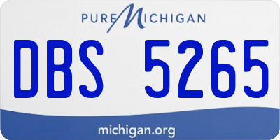 MI license plate DBS5265