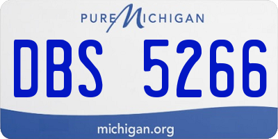 MI license plate DBS5266