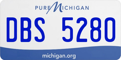 MI license plate DBS5280