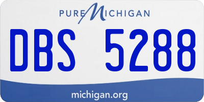 MI license plate DBS5288