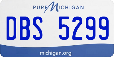 MI license plate DBS5299