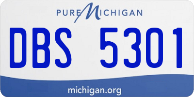 MI license plate DBS5301