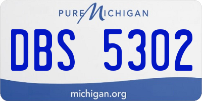 MI license plate DBS5302