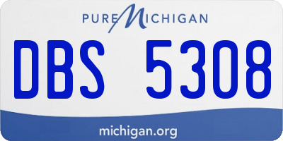 MI license plate DBS5308