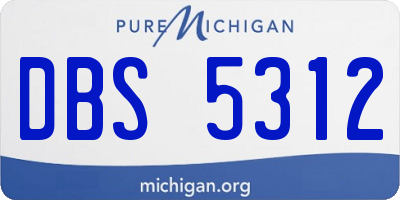 MI license plate DBS5312