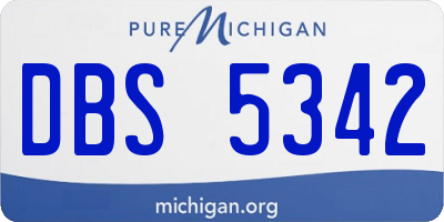 MI license plate DBS5342