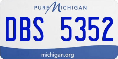 MI license plate DBS5352