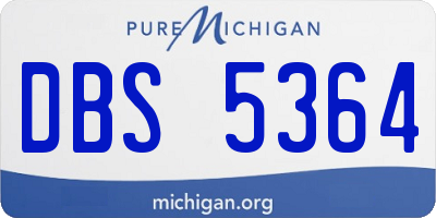 MI license plate DBS5364