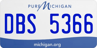 MI license plate DBS5366