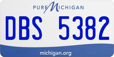 MI license plate DBS5382