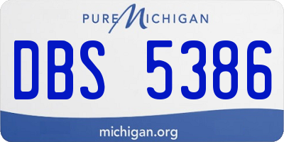 MI license plate DBS5386