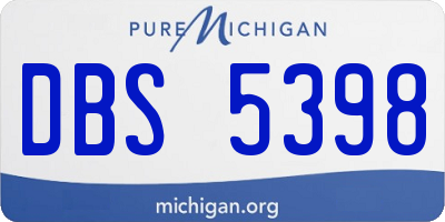 MI license plate DBS5398