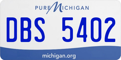 MI license plate DBS5402