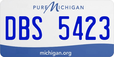 MI license plate DBS5423