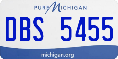 MI license plate DBS5455
