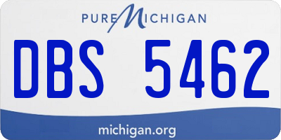 MI license plate DBS5462