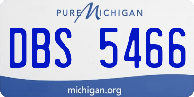 MI license plate DBS5466