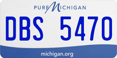 MI license plate DBS5470