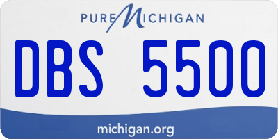 MI license plate DBS5500