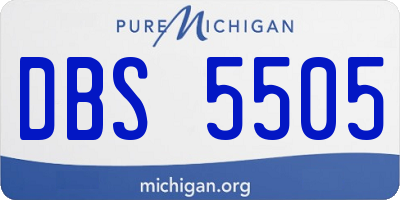 MI license plate DBS5505