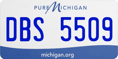 MI license plate DBS5509