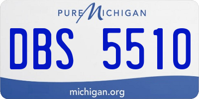 MI license plate DBS5510