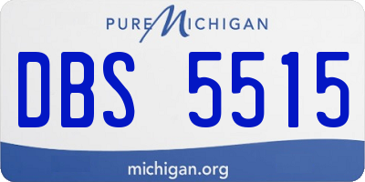 MI license plate DBS5515