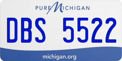 MI license plate DBS5522