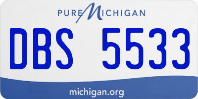 MI license plate DBS5533