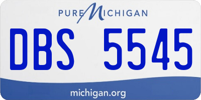 MI license plate DBS5545