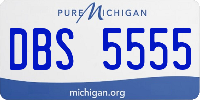 MI license plate DBS5555