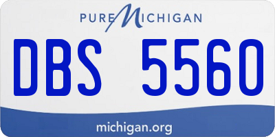MI license plate DBS5560