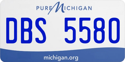 MI license plate DBS5580