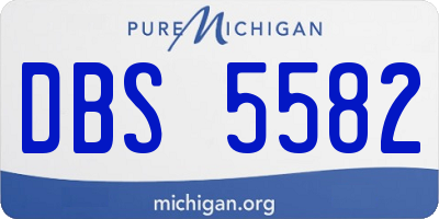 MI license plate DBS5582