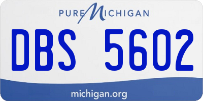 MI license plate DBS5602