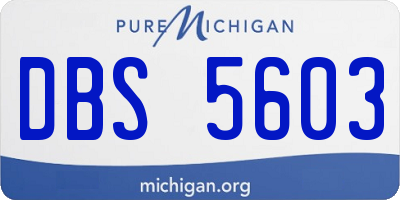MI license plate DBS5603