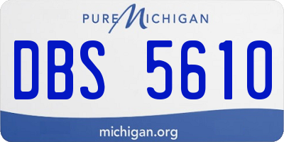 MI license plate DBS5610