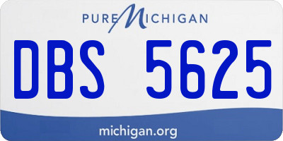 MI license plate DBS5625