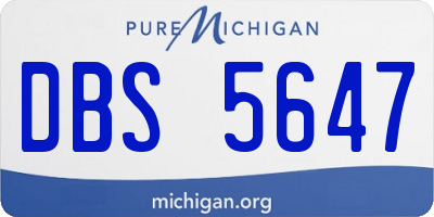 MI license plate DBS5647