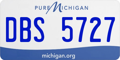 MI license plate DBS5727