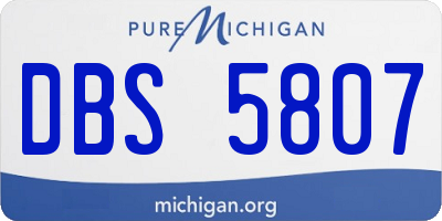 MI license plate DBS5807