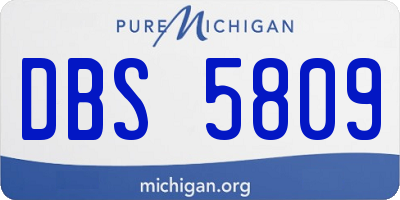MI license plate DBS5809