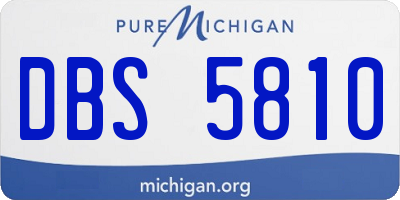 MI license plate DBS5810