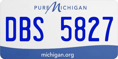 MI license plate DBS5827