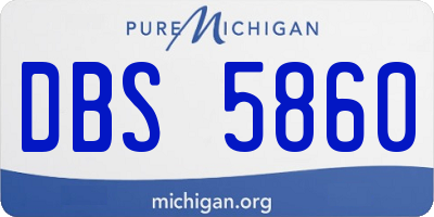 MI license plate DBS5860