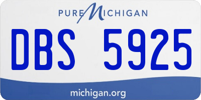 MI license plate DBS5925
