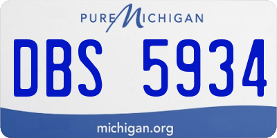MI license plate DBS5934