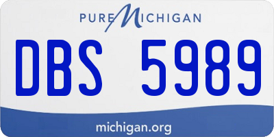 MI license plate DBS5989