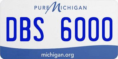 MI license plate DBS6000